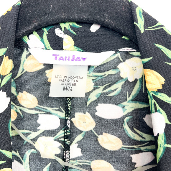 Tanjay Tulip Patterned Black, White & Yellow Summery Cardigan - Picture 10 of 10